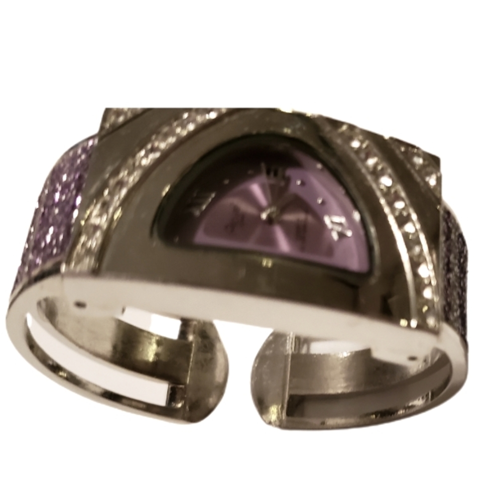 Acuci Quartz Women's Watch Bracelet Purple Sliver Gift Sparkle College Glam